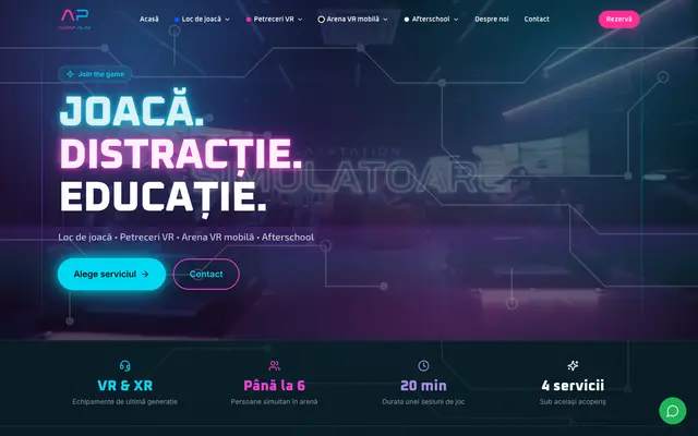 Captură a paginii principale arenaplay.ro