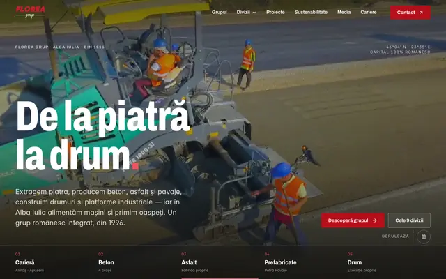 Captură a paginii principale floreagrup.ro