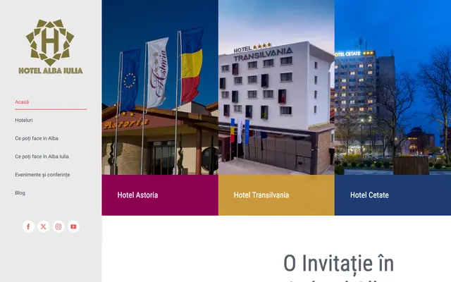 Captură a paginii principale hotelalbaiulia.ro